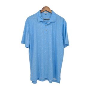 Peter Millar Polo Shirt Summer Comfort Large Sailing Sailboat Large Blue Beach